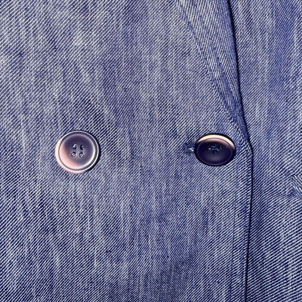 Talbots Denim Double Breasted Blazer - Blue 12P - Picture 4 of 8